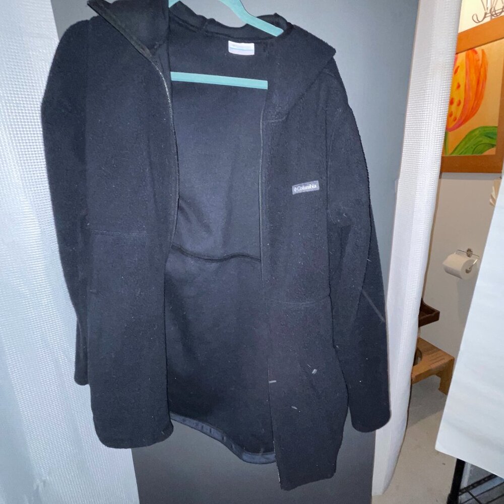 Columbia Women's Black Long Fleece Zip Up Hoodie - Large